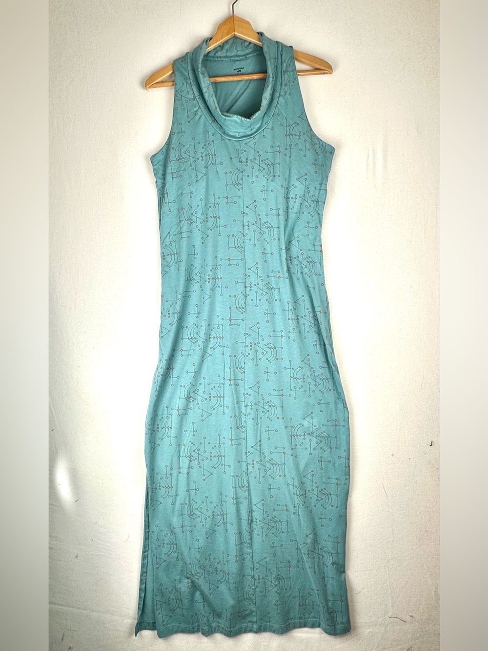 Horny Toad Sleeveless Cowl Neck Maxi Dress Golightly Constellation Geo